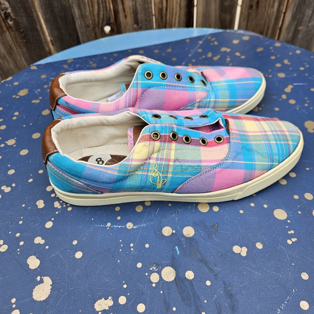 Baby Phat Colorful Plaid Sneakers Women Size 8 - Picture 13 of 16